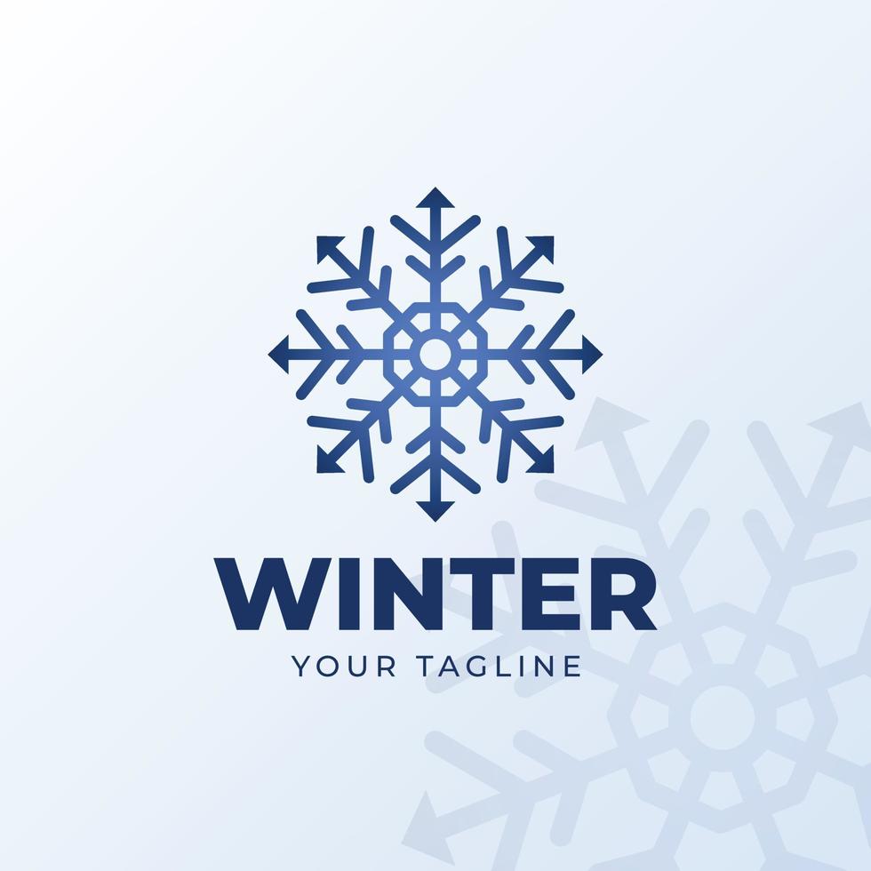 hand- getrokken winter logo element vector