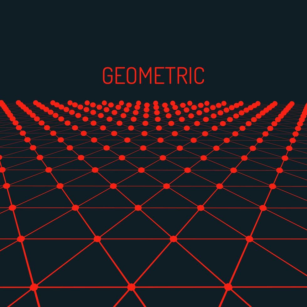 technologie vector meetkundig achtergrond. futuristische concept. verbonden driehoeken met stippen.