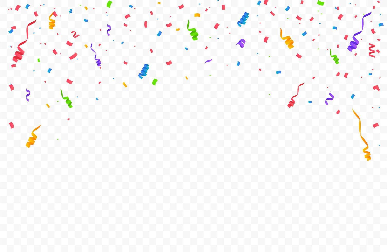 kleurrijke heldere confetti geïsoleerd op een witte achtergrond. feestelijke vectorillustratie vector