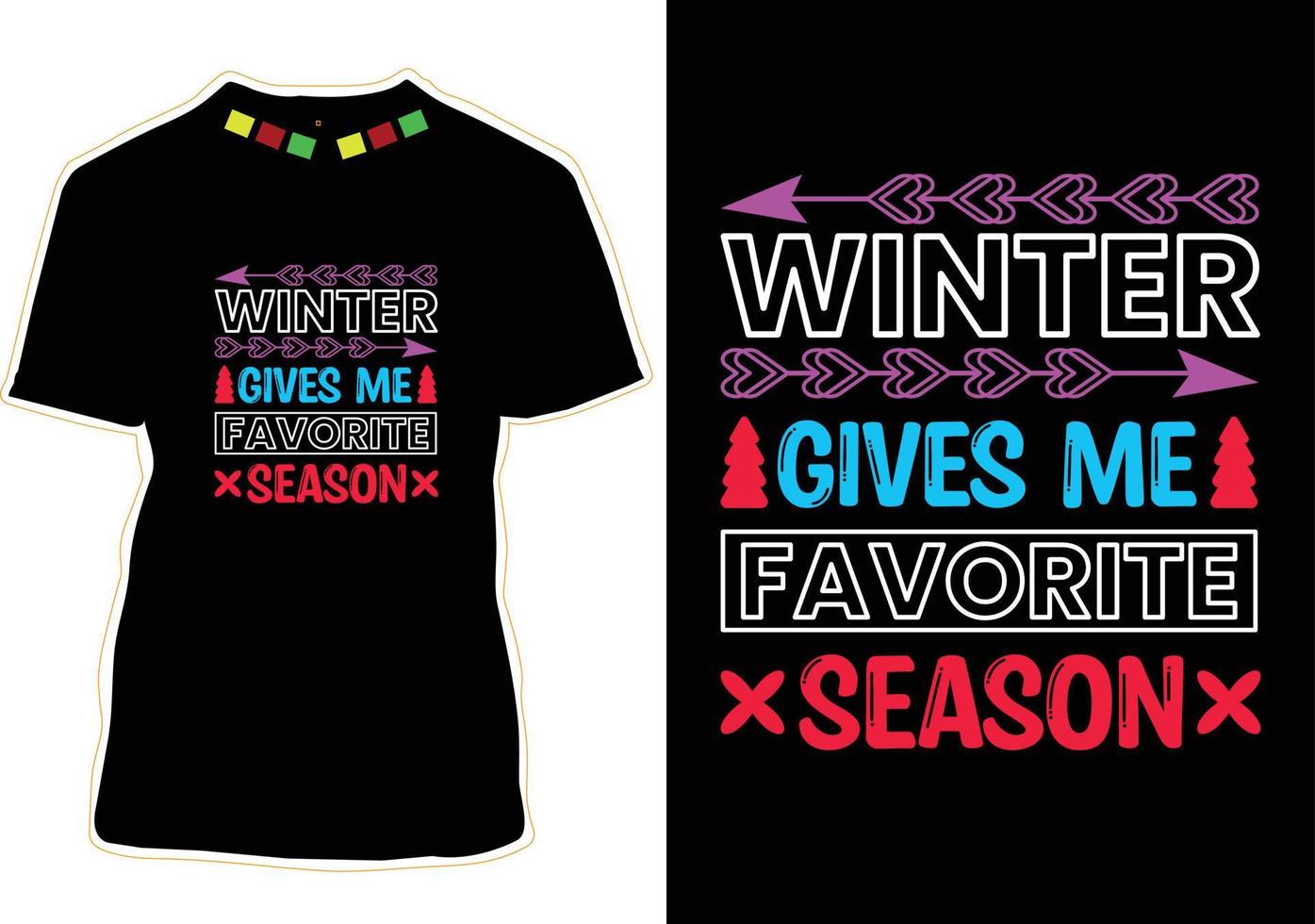 winter citaten t-shirt ontwerp vector