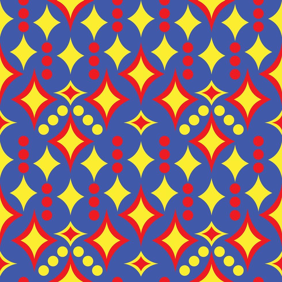 abstract meetkundig naadloos patroon. vorm patroon rood blauw geel kleur achtergrond wijnoogst stijl. vector voor ontwerp of versieren achtergrond, eindeloos textuur. keramisch tegel fragmenten, kleding stof, textiel.