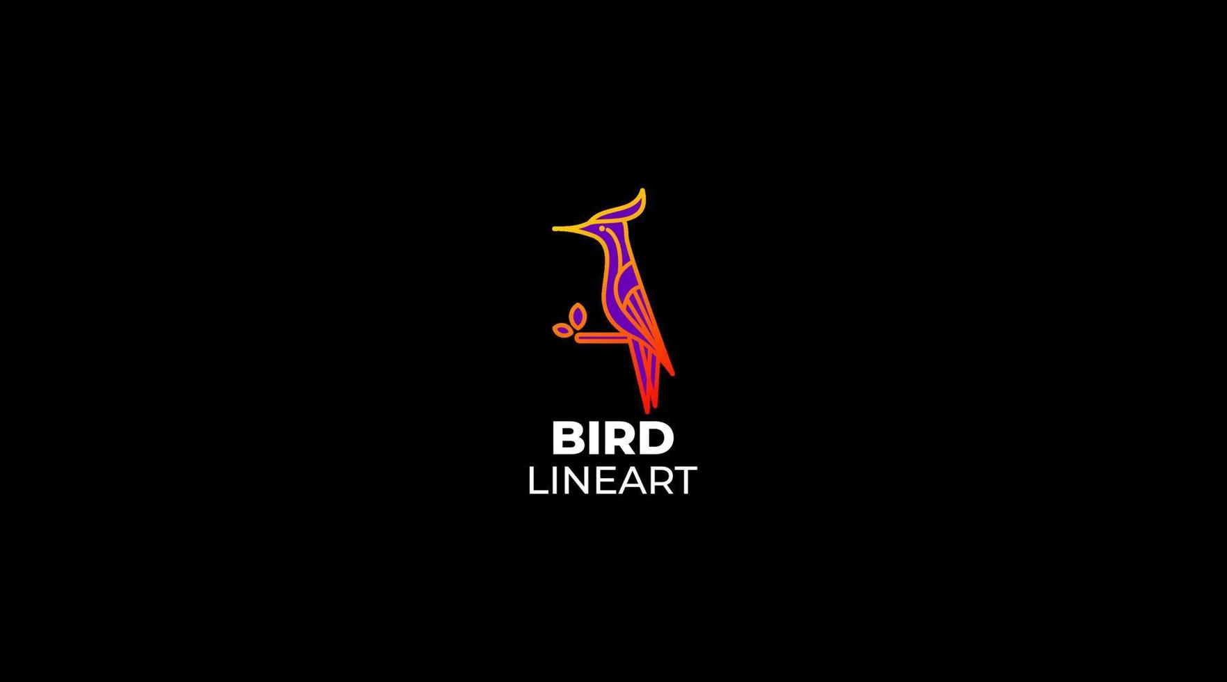 vogel lijn kunst logo ontwerp vector symbool illustratie