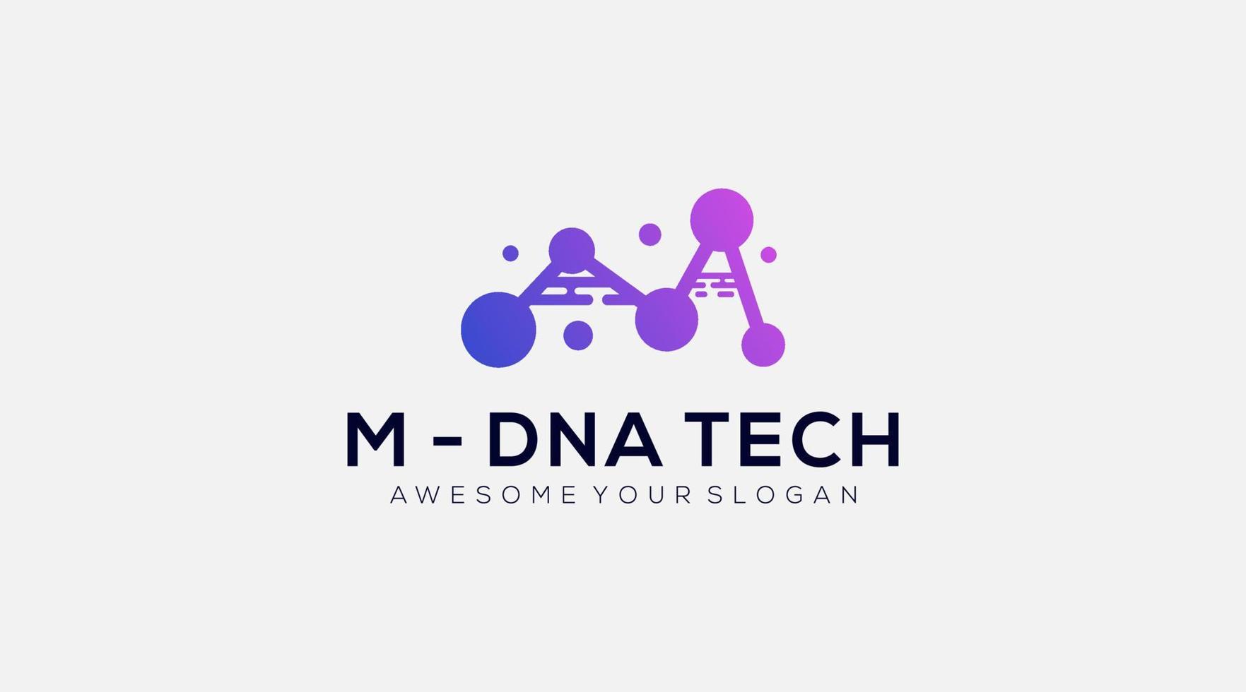 premie brief m dna technologie logo ontwerp icoon vector