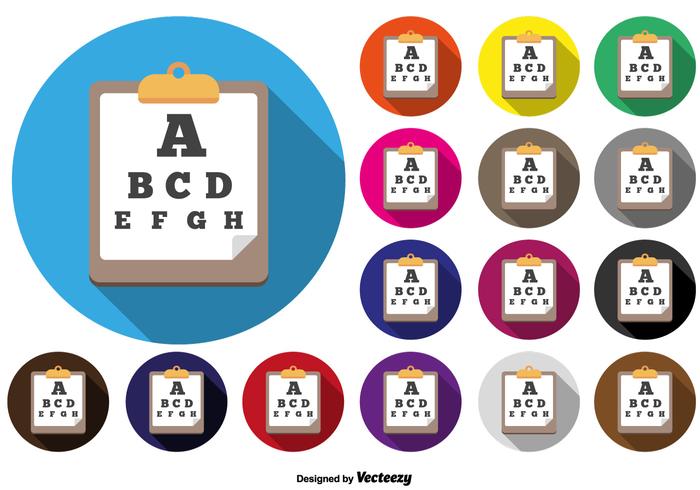 Vector Ogen Test Chart Icon Kleurrijke Knoppen