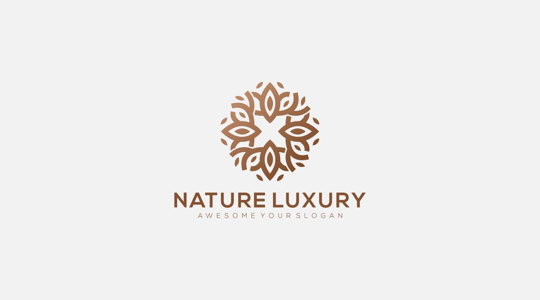 natuur luxe cirkel doorbladert logo ontwerp symbool vector