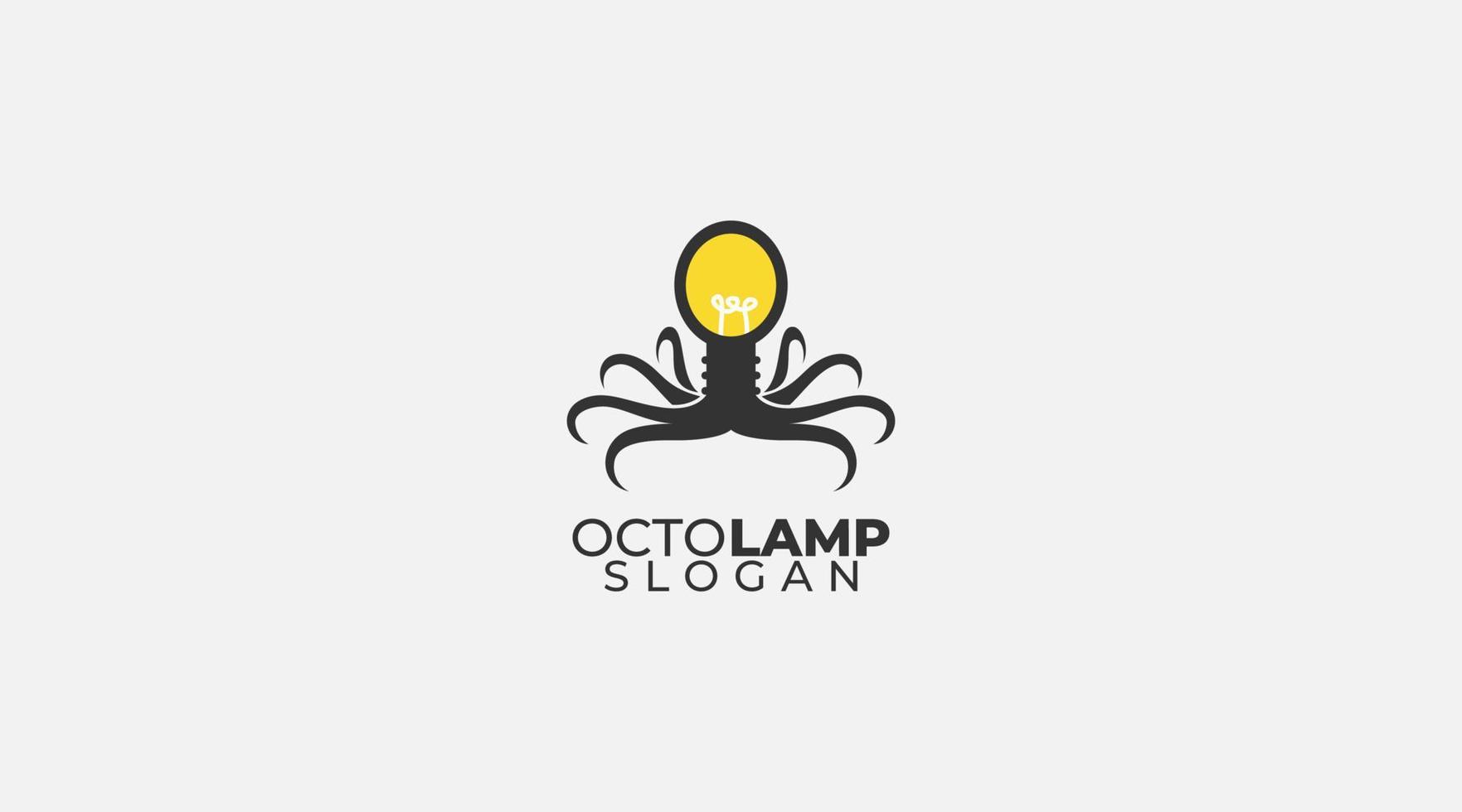 vector Octopus licht lamp combinatie logo icoon. vlak gemakkelijk ontwerp
