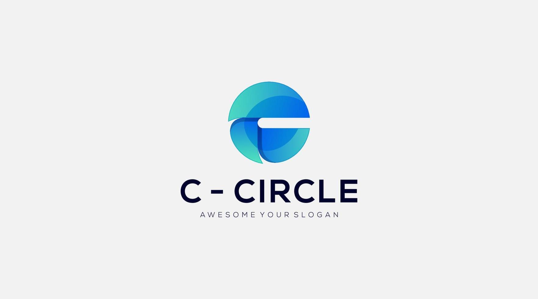 geweldig brief c cirkel logo in blauw kleur ontwerp vector