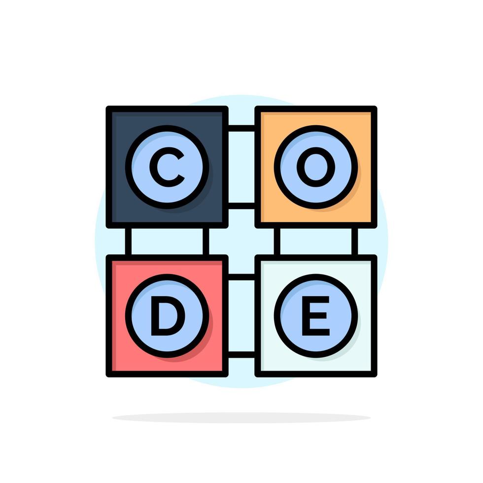 code aan het leren code aan het leren onderwijs abstract cirkel achtergrond vlak kleur icoon vector