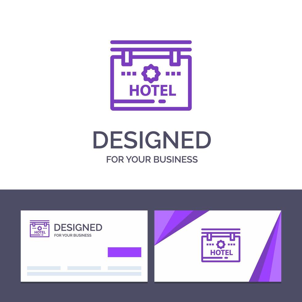 creatief bedrijf kaart en logo sjabloon hotel teken bord plaats vector illustratie