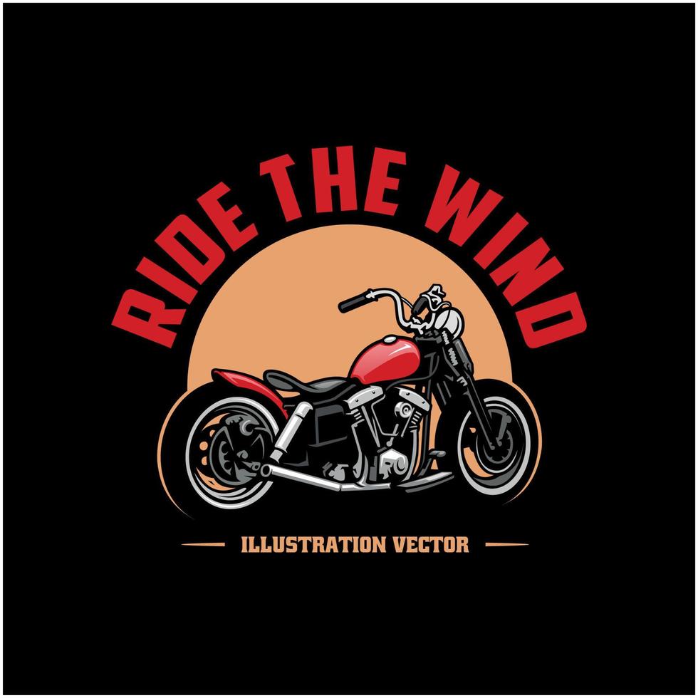 klassiek, wijnoogst motorfiets illustratie logo vector in zwart achtergrond