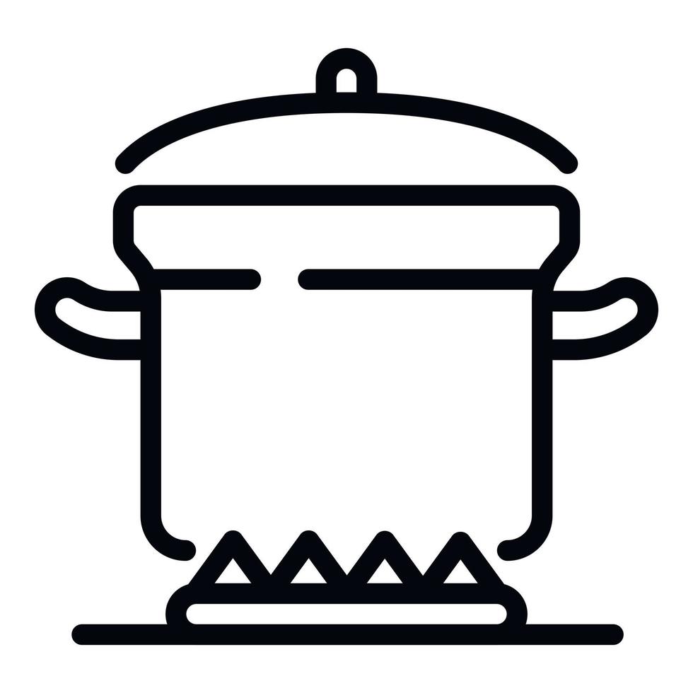 Koken brandend pot icoon, schets stijl vector