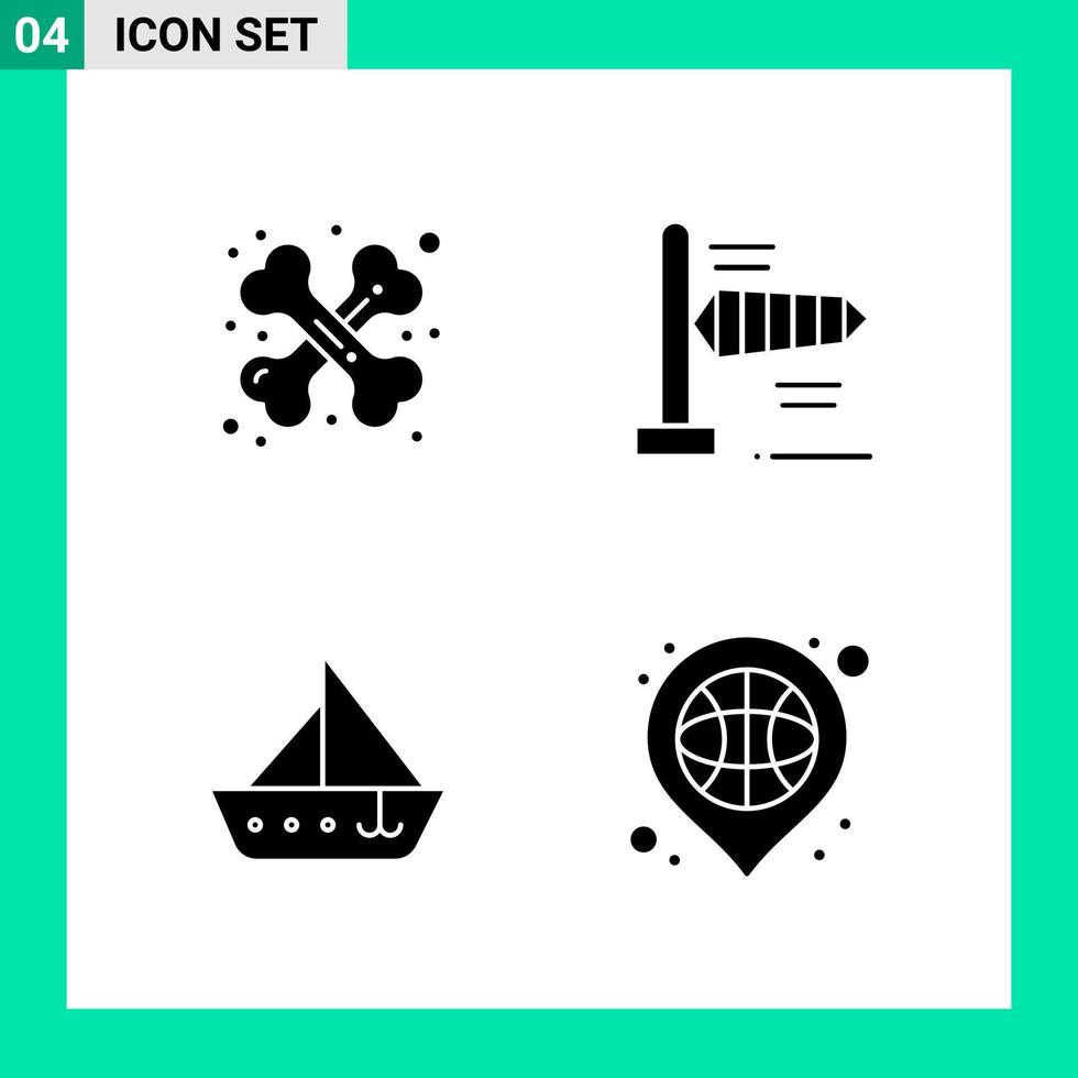 pak van 4 solide stijl icoon reeks glyph symbolen voor afdrukken creatief tekens geïsoleerd Aan wit achtergrond 4 icoon reeks creatief zwart icoon vector achtergrond