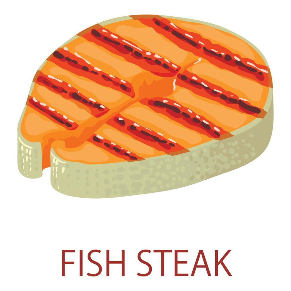 vis steak icoon, isometrische stijl vector