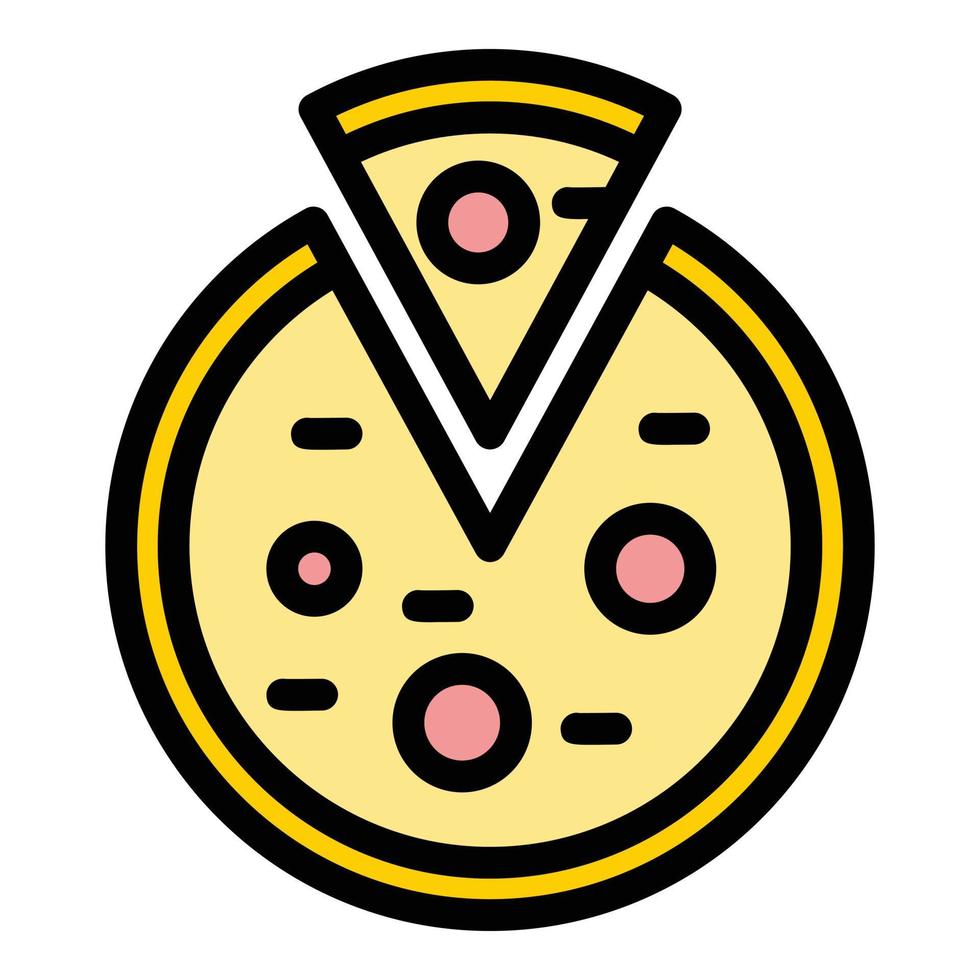 pizza voedsel icoon kleur schets vector