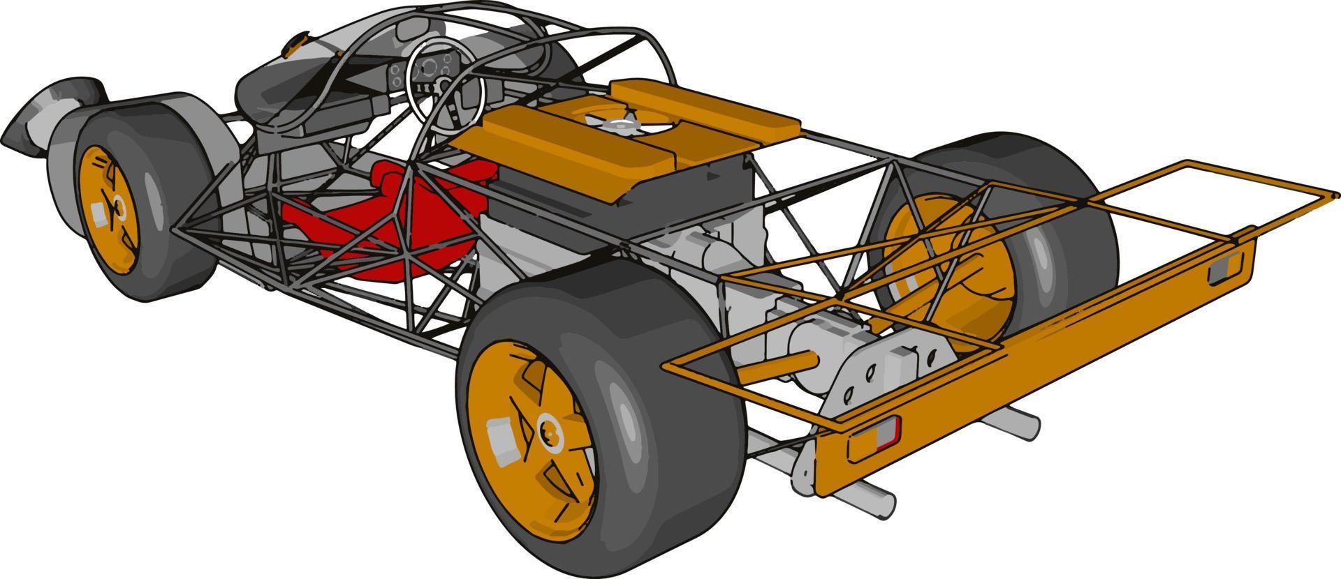 raar racing auto, illustratie, vector Aan wit achtergrond.