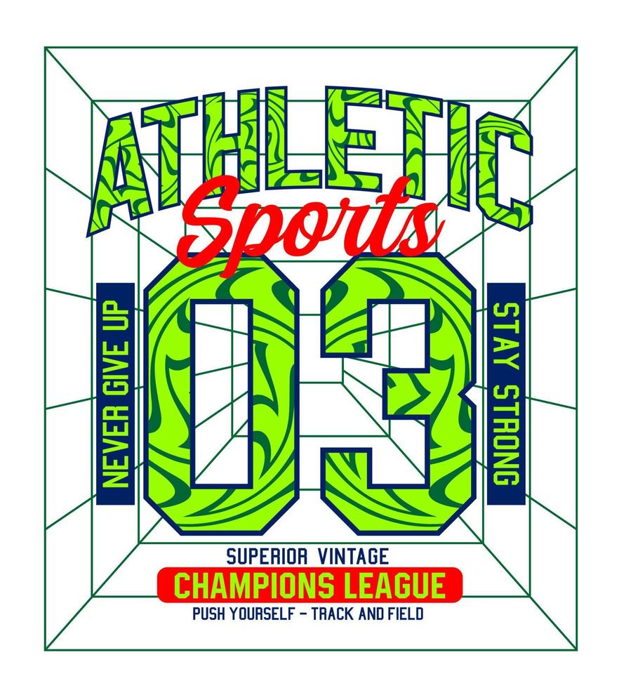 atletisch sport- 03 typografie ontwerp voor t overhemden vector