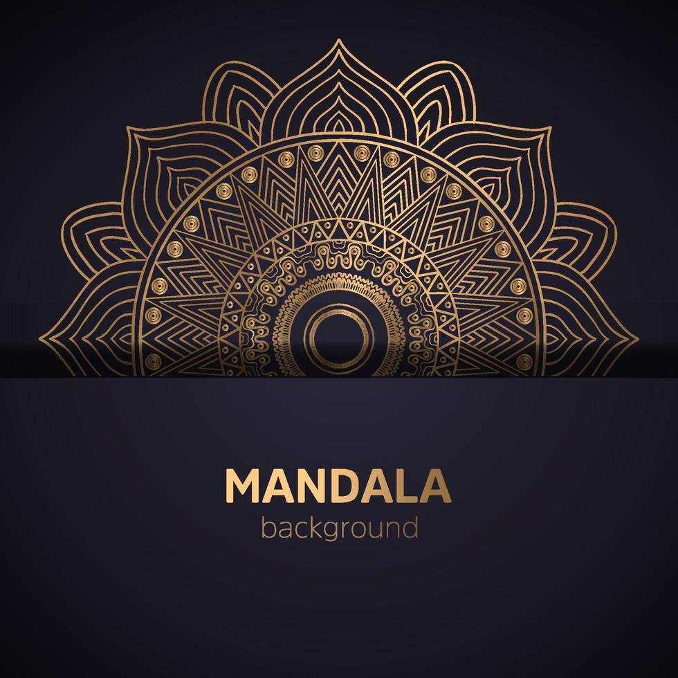 circulaire gouden patroon in het formulier van mandala voor henna, tatoeëren, decoratie. decoratief ornament in etnisch oosters stijl. gouden patroon Aan zwart achtergrond vector