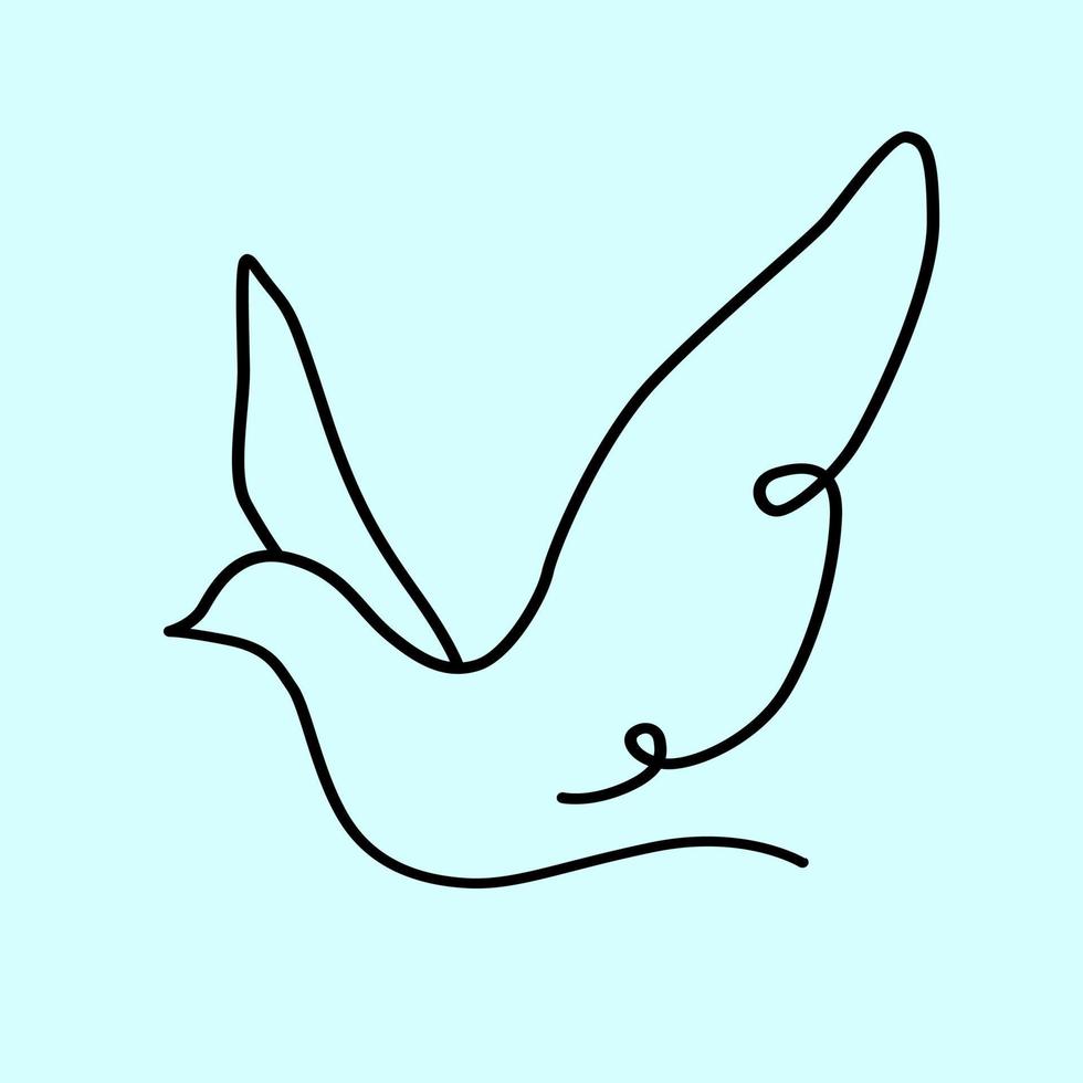 schattig vliegend duif lijn kunst vector