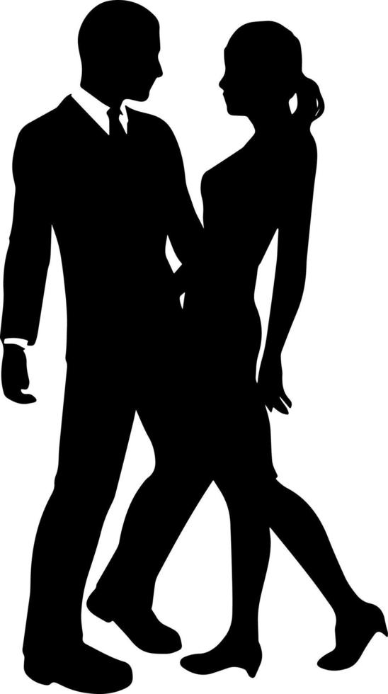 zwart en wit silhouet koppels. geliefden, kus. Valentijnsdag dag. vector illustratie voor website, het drukken