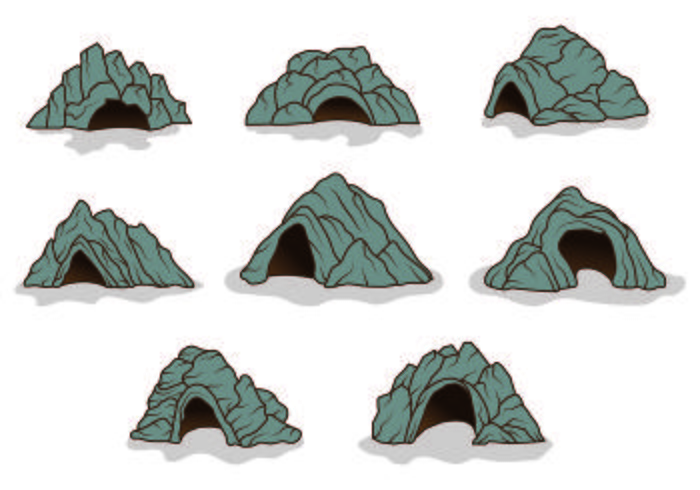 Set Of Cavern Icons vector