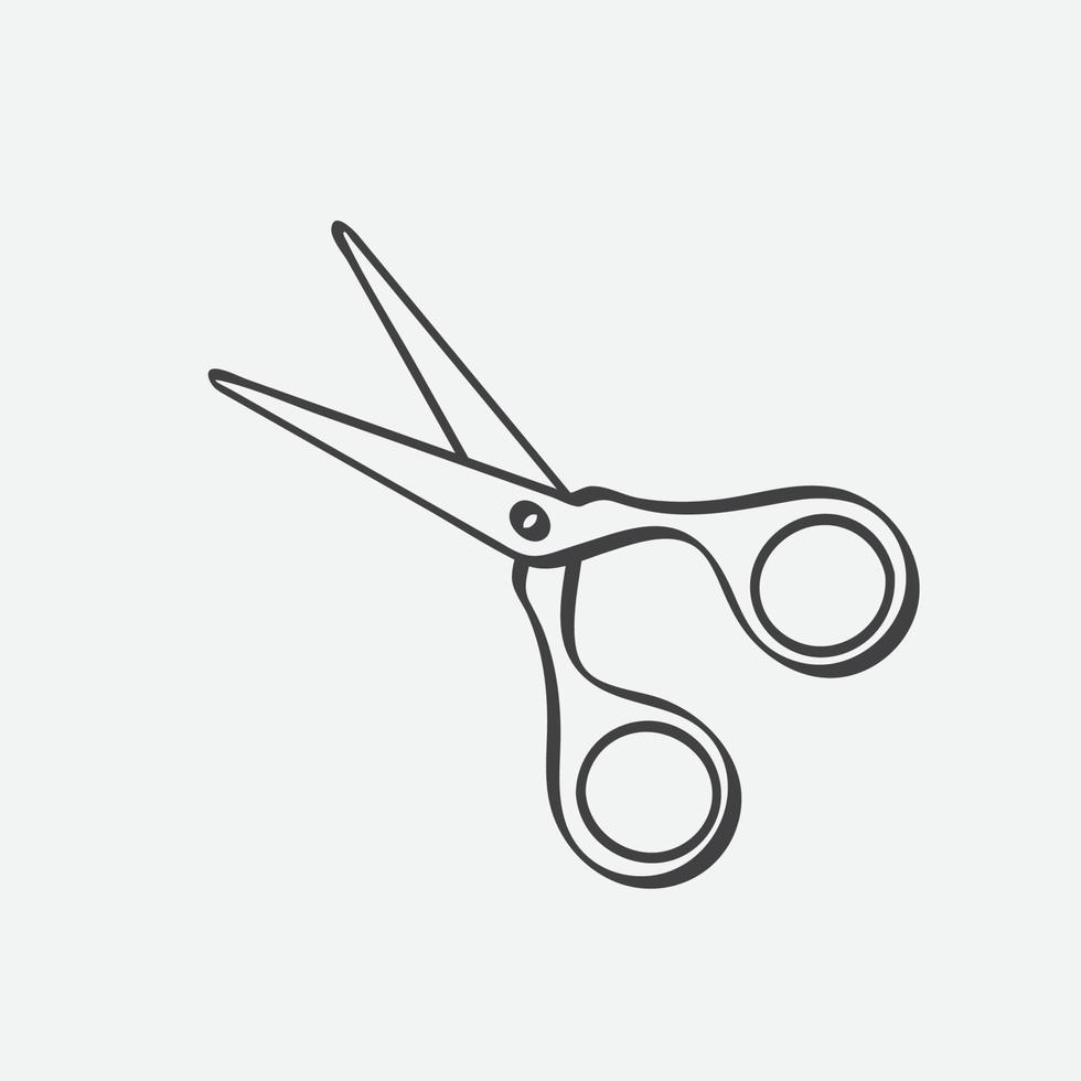 schaar vlak icoon logo ontwerp vector sjabloon, besnoeiing symbool, snijdend icoon