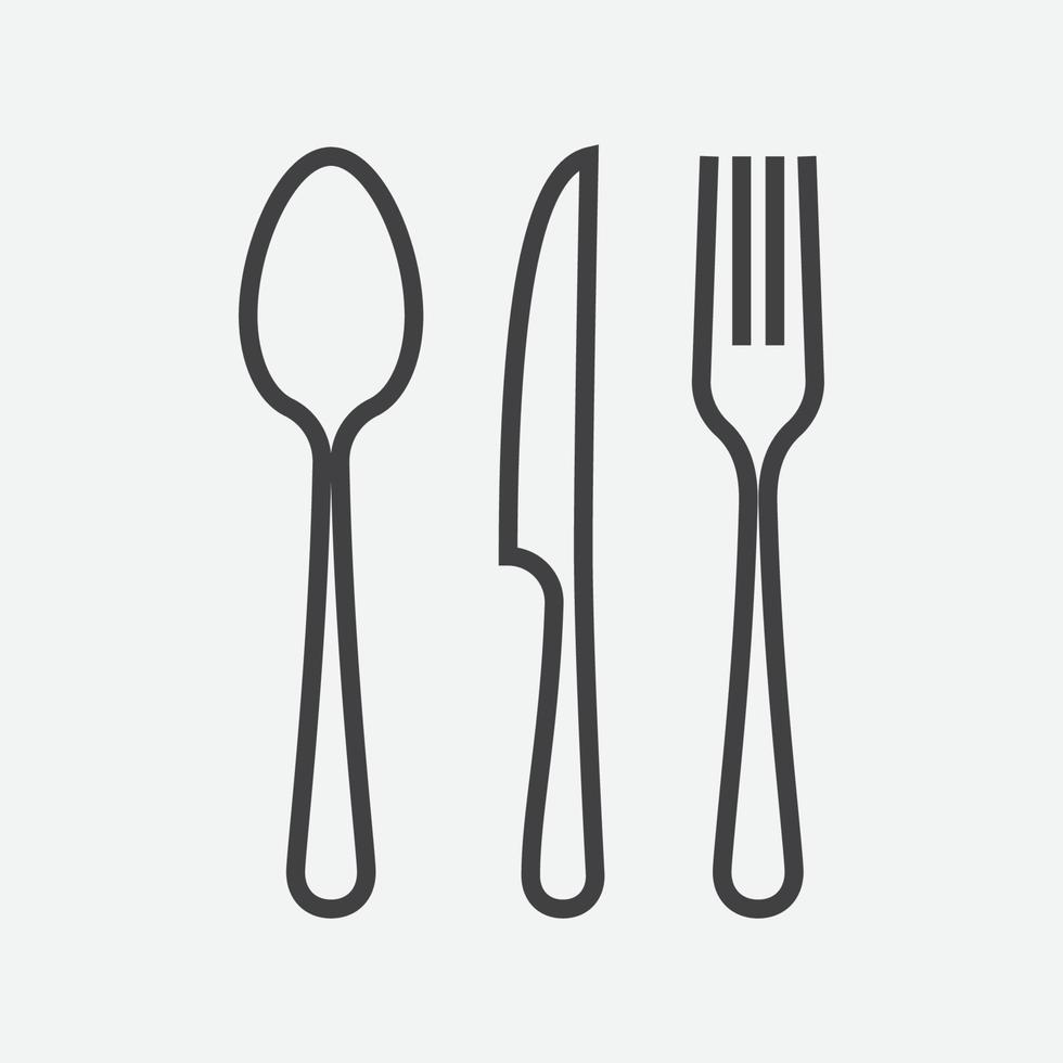 lepel, vork en mes icoon, gekruiste symbool, restaurant vlak vector illustratie, restaurant symbool, Koken icoon vector