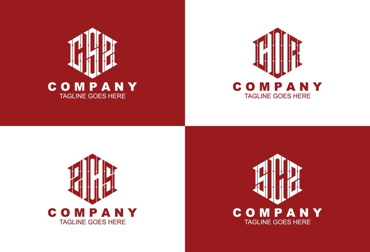 set van creatief monogram logo-ontwerp vector
