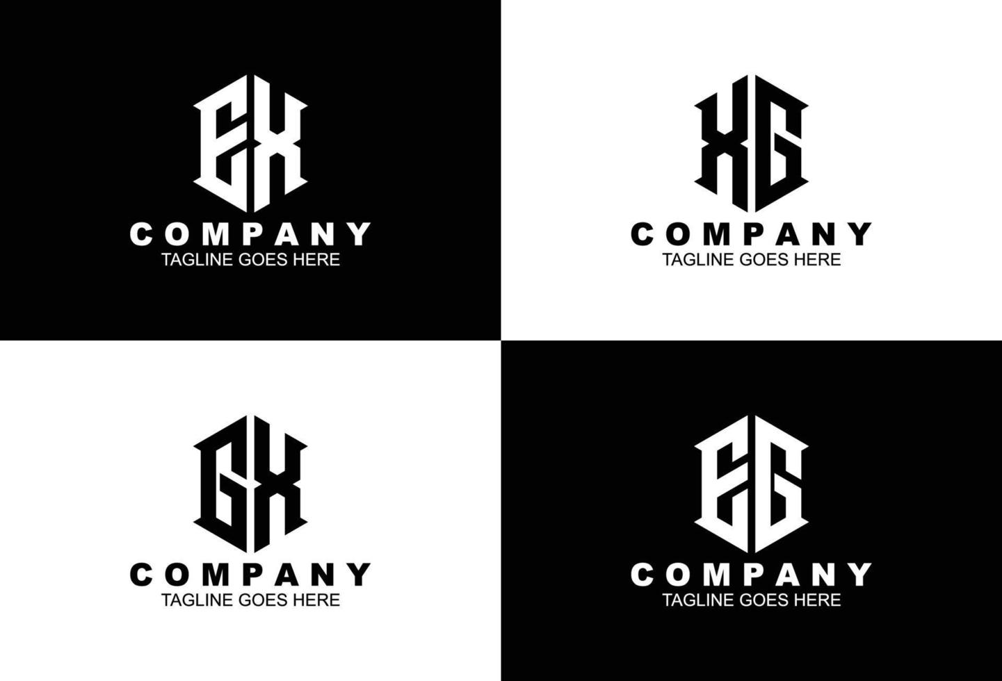 set van creatief monogram logo-ontwerp vector