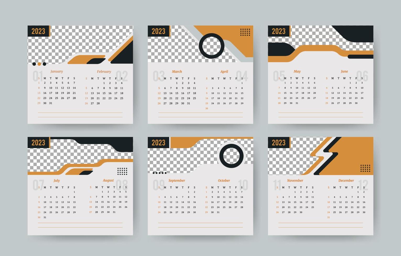 formeel kalender 2023 sjabloon ontwerp vector