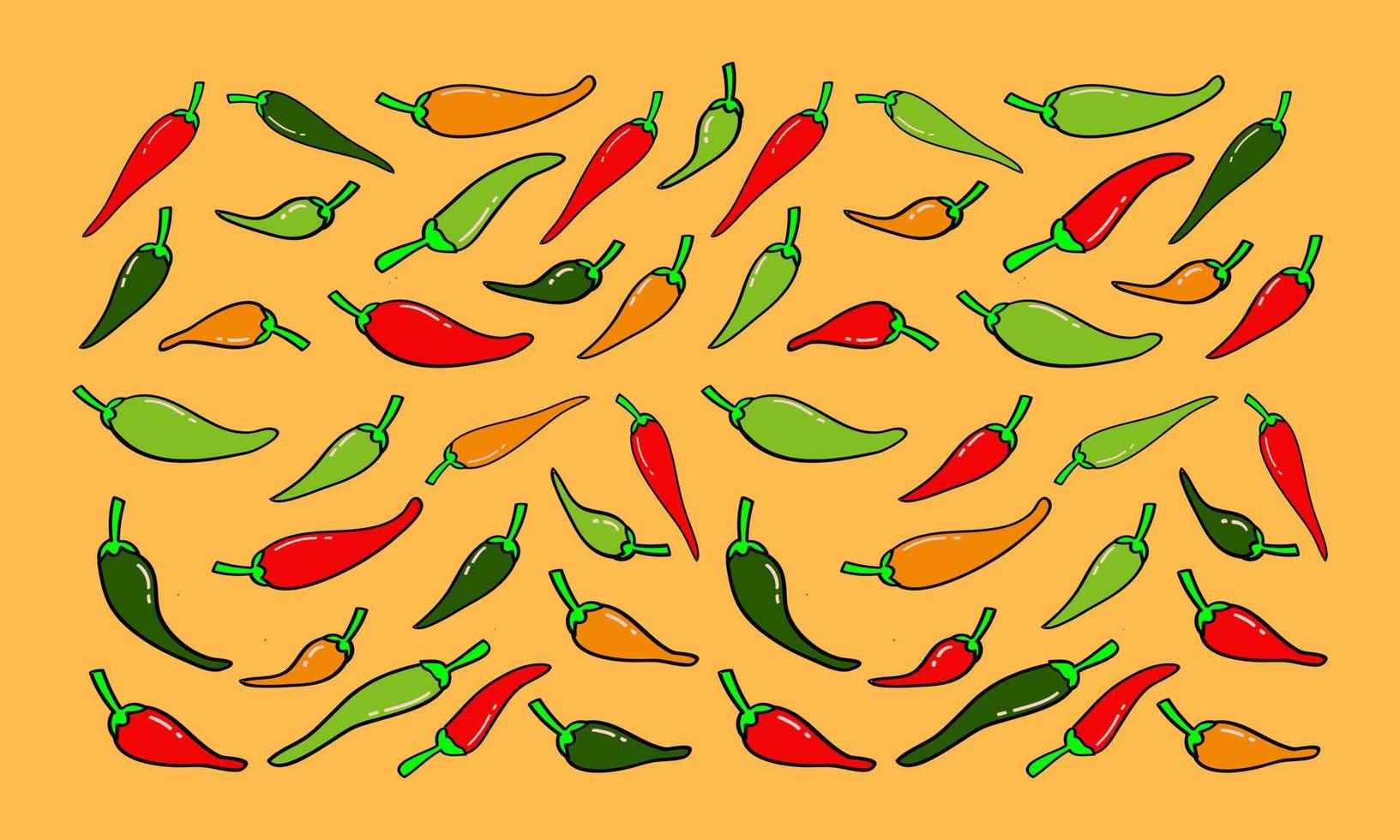 reeks van hand- getrokken chili peper illustratie vector