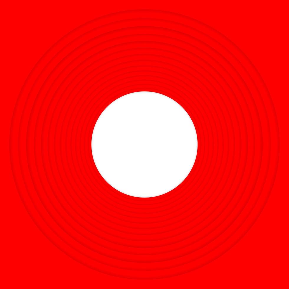 achtergrond papier besnoeiing rood cirkels geslagen cirkels in de midden- laag overlappend. in de midden, vertrekken de wit ruimte. vector
