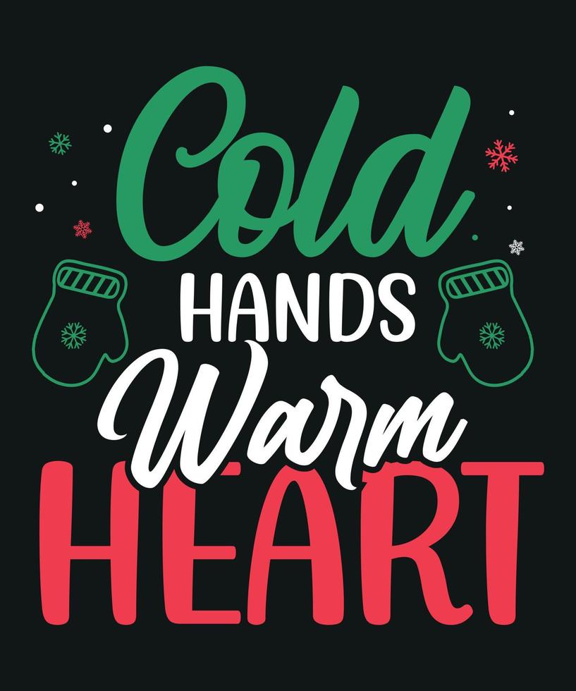 verkoudheid handen warm hart t overhemd Kerstmis SVG ontwerp vector