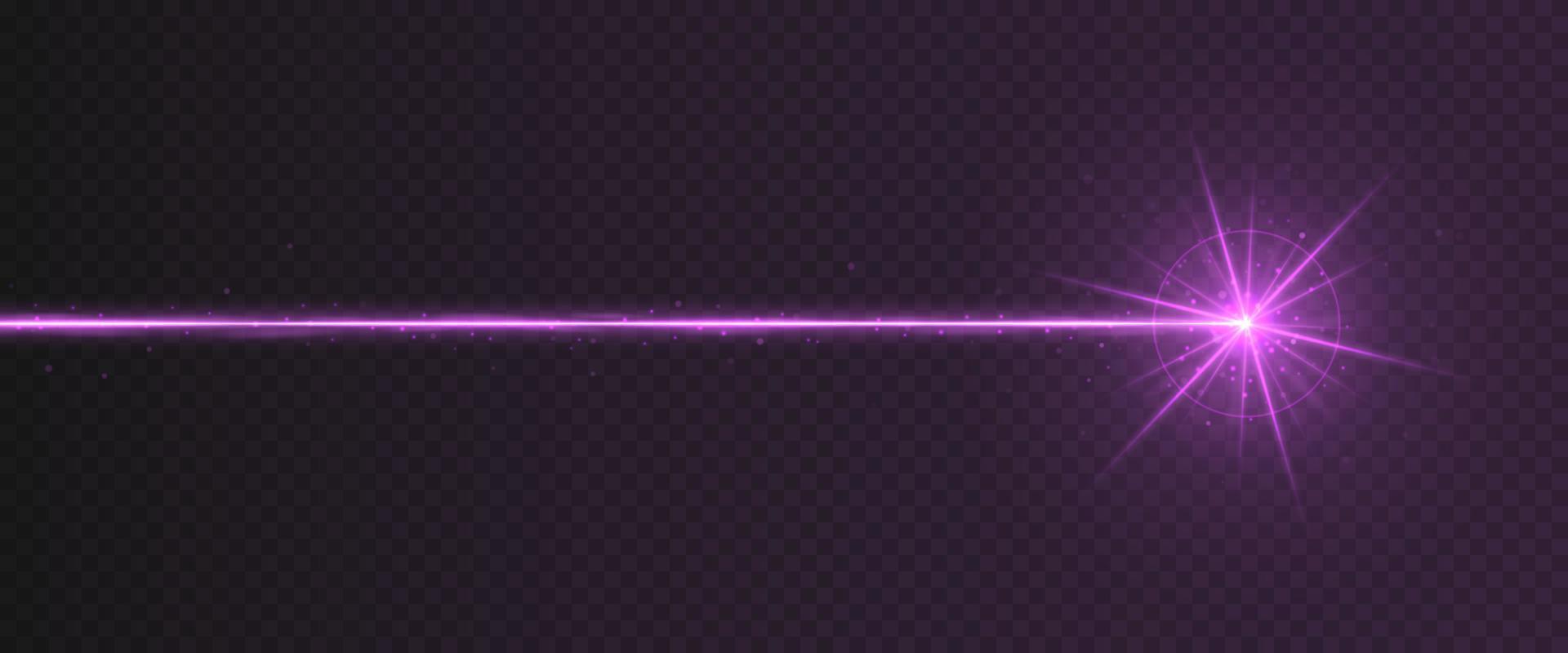 Purper laser straal licht effect geïsoleerd Aan transparant achtergrond vector