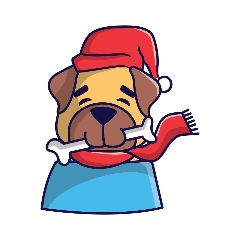 schattig Kerstmis hond in Kerstmis kostuum illustratie vector
