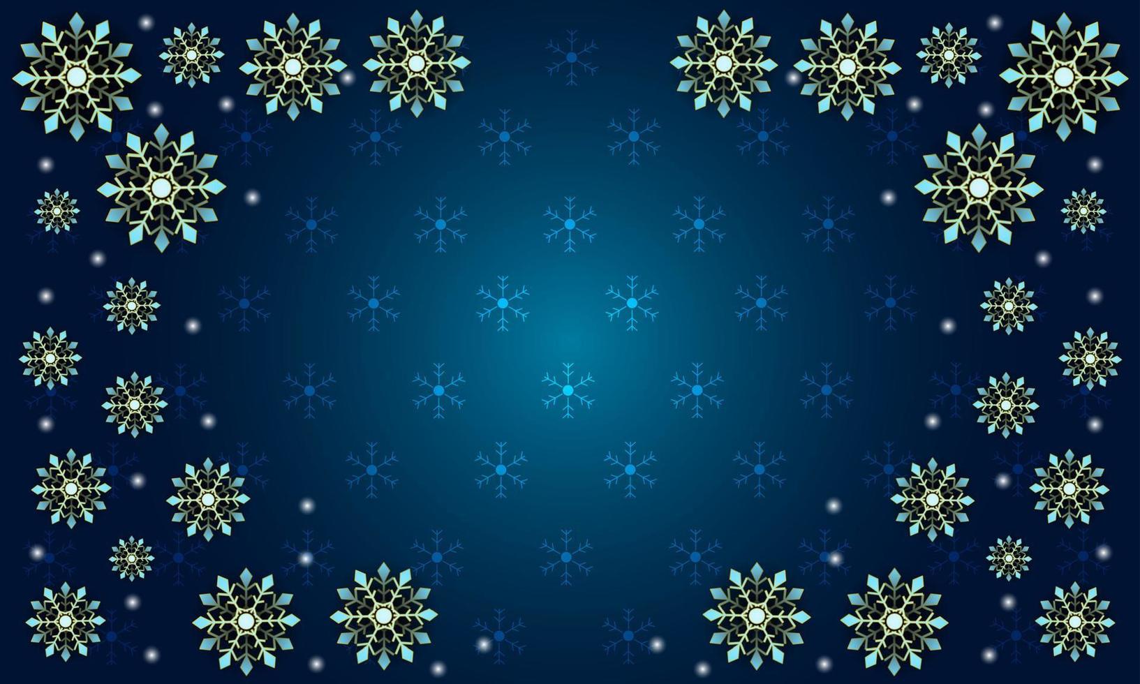 donker blauw kleur winter en Kerstmis achtergrond met sneeuwvlokken vector
