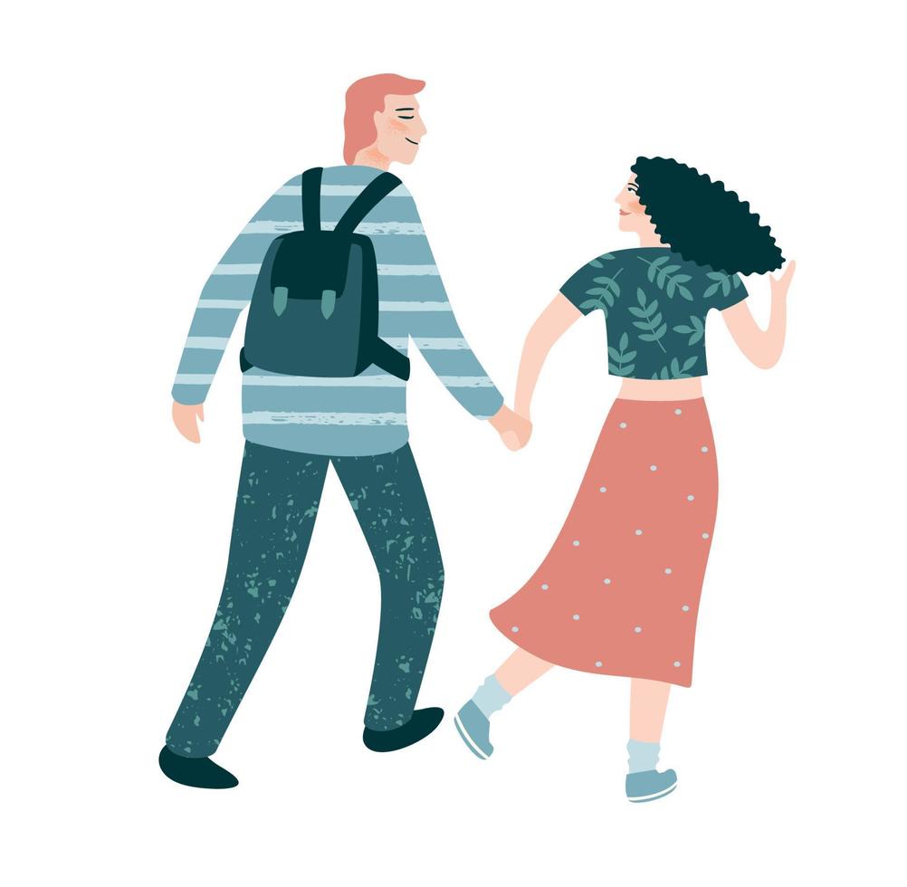 romantisch geïsoleerd illustratie met Mens en vrouw. liefde, liefde verhaal, relatie. vector ontwerp concept voor valentijnsdag dag en andere gebruiken.