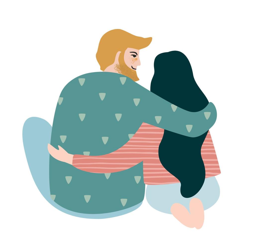 romantisch geïsoleerd illustratie met Mens en vrouw. liefde, liefde verhaal, relatie. vector ontwerp concept voor valentijnsdag dag en andere gebruiken.