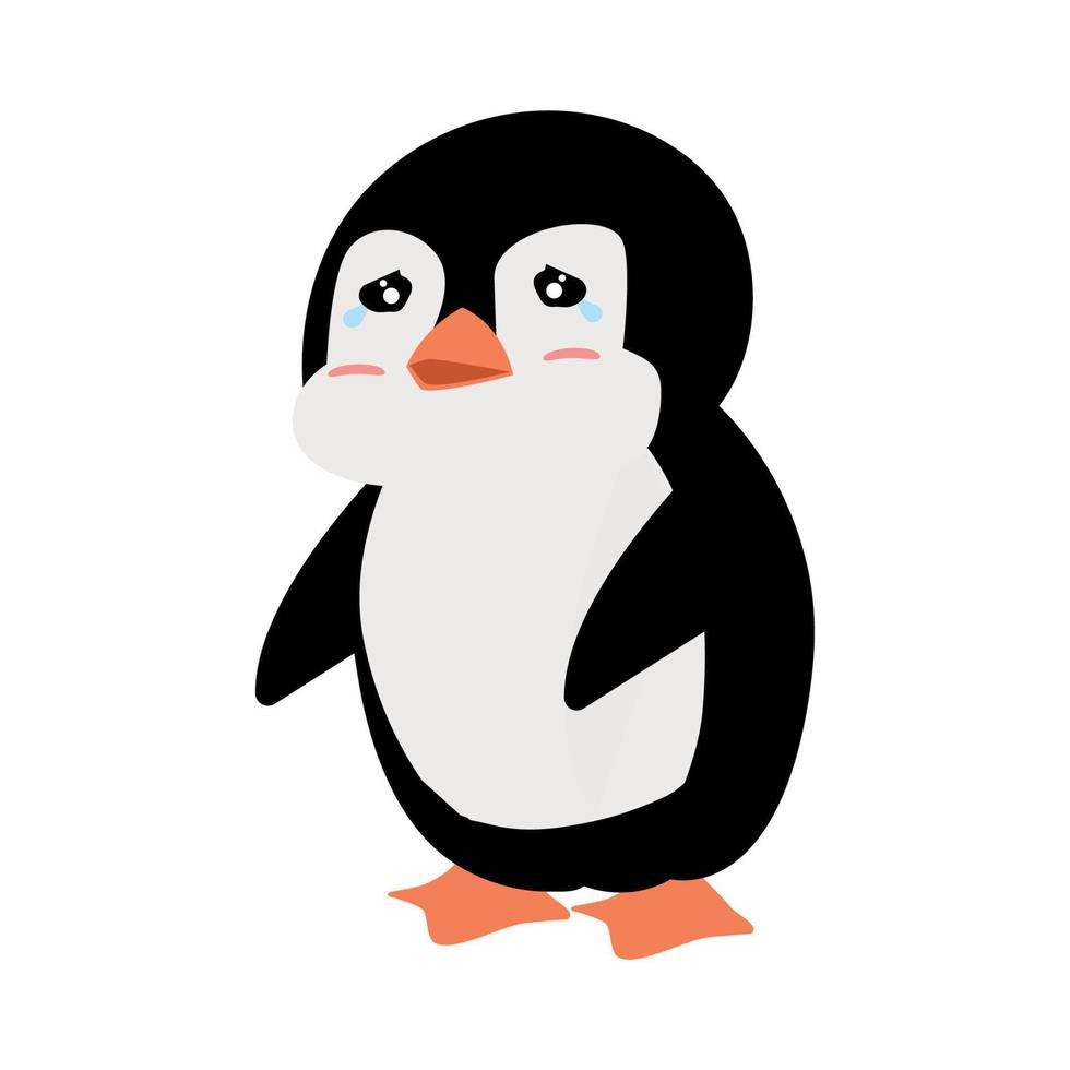 pinguïn vogel huilen tekenfilm vector