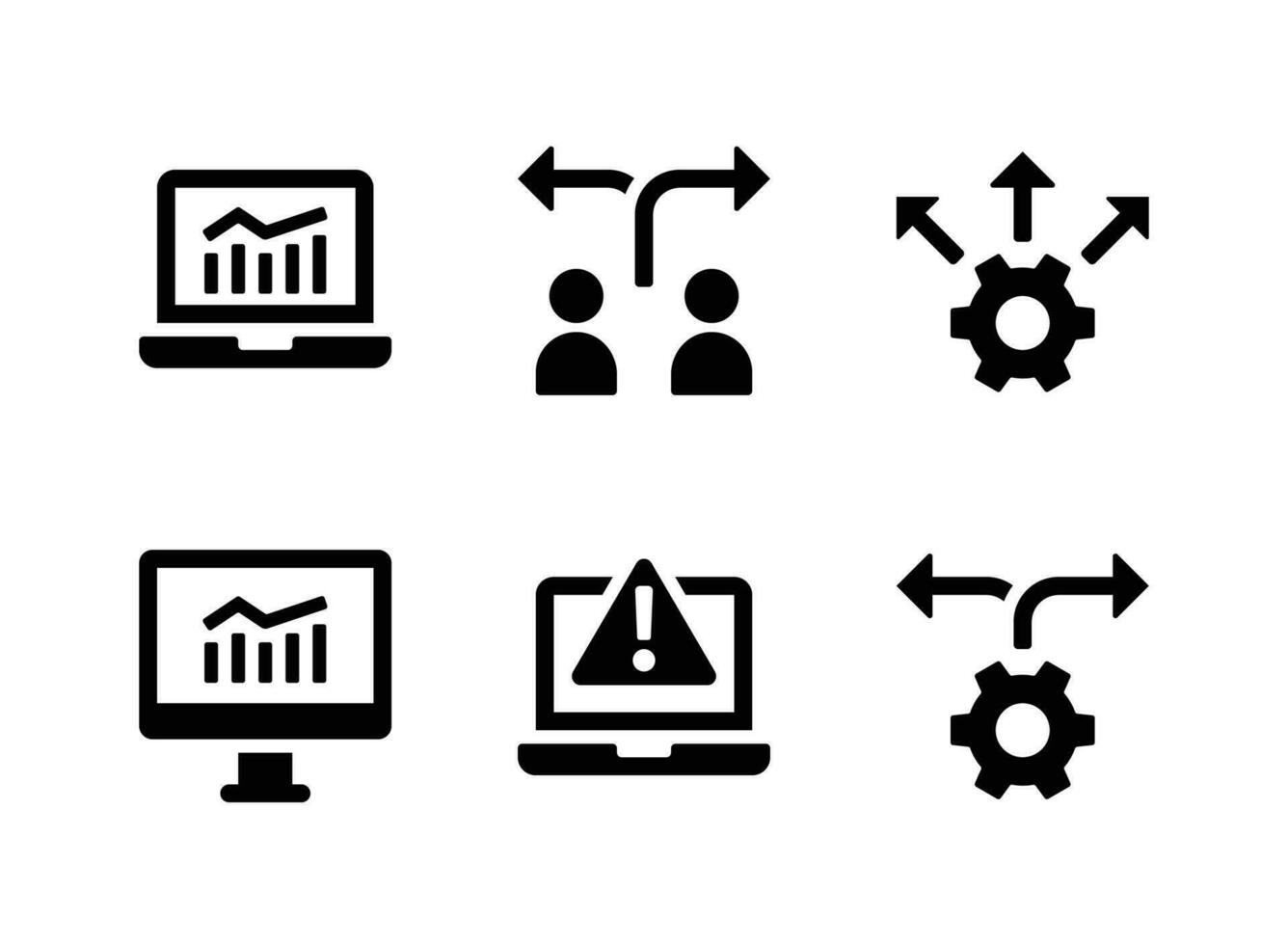 gemakkelijk reeks van crisis beheer vector solide pictogrammen