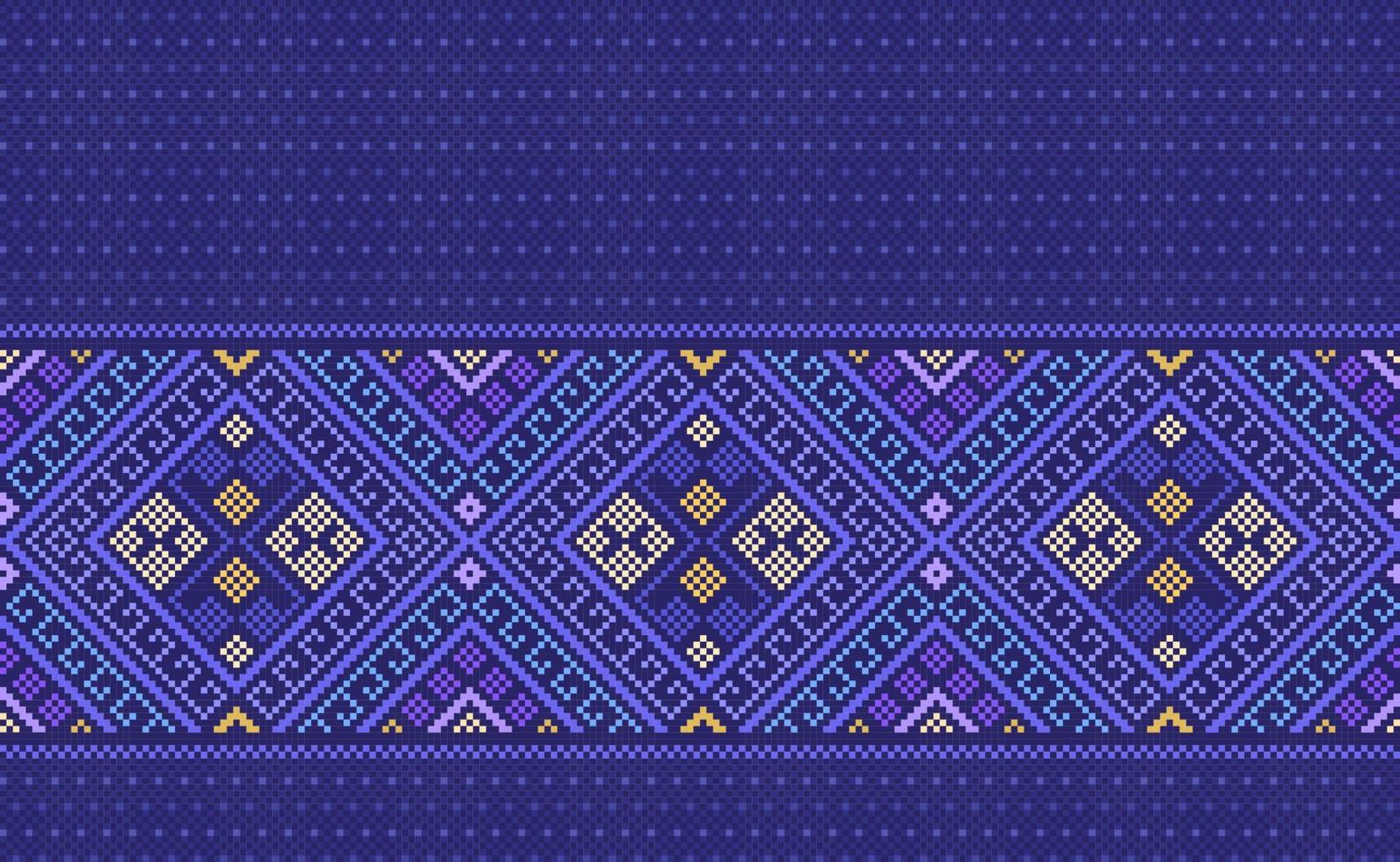 pixel etnisch patroon, vector borduurwerk oosters achtergrond, meetkundig herhaling Marokko stijl ontwerp