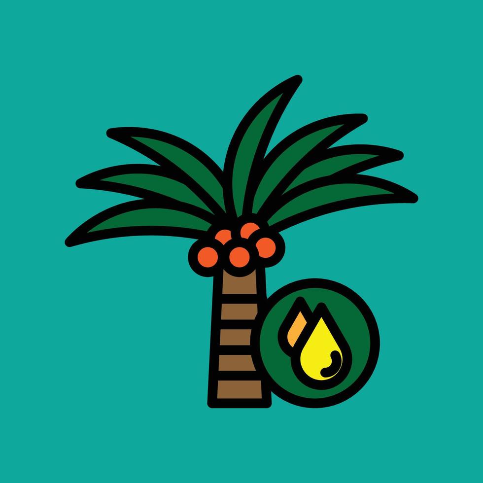 ruw palm olie gevulde icoon vector