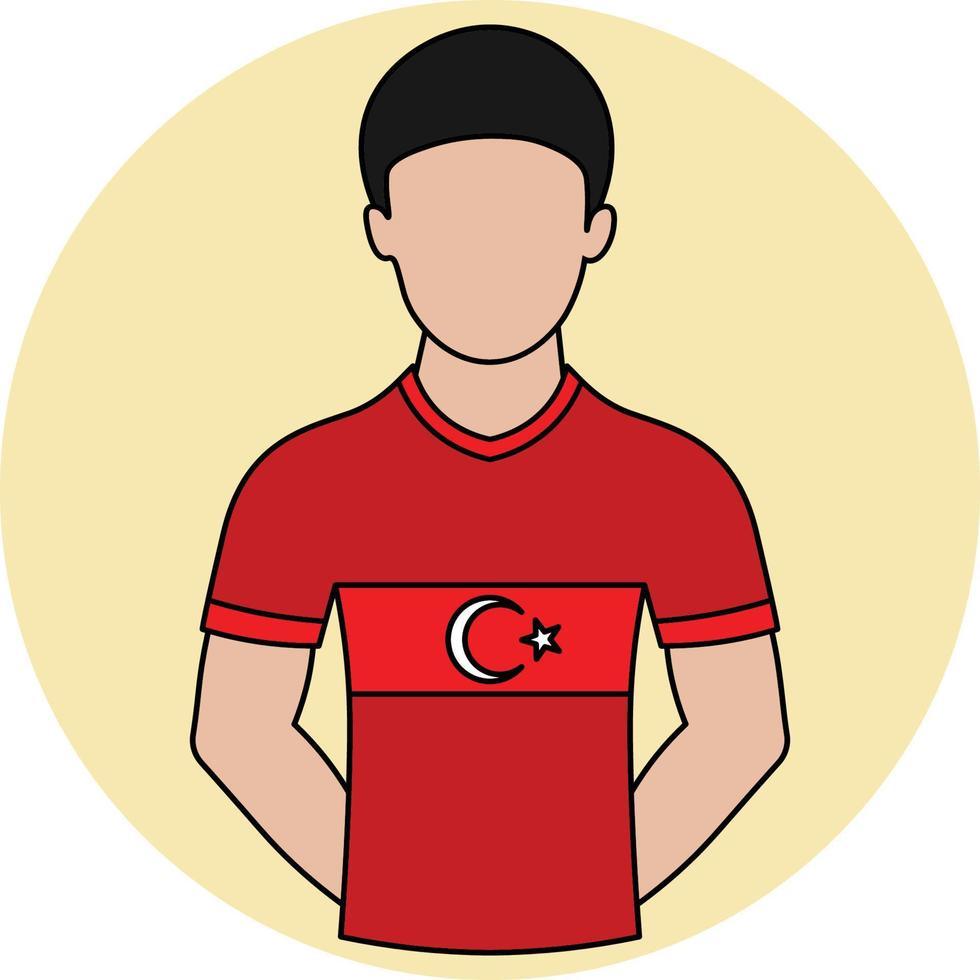 turkiye Amerikaans voetbal Jersey gevulde icoon vector