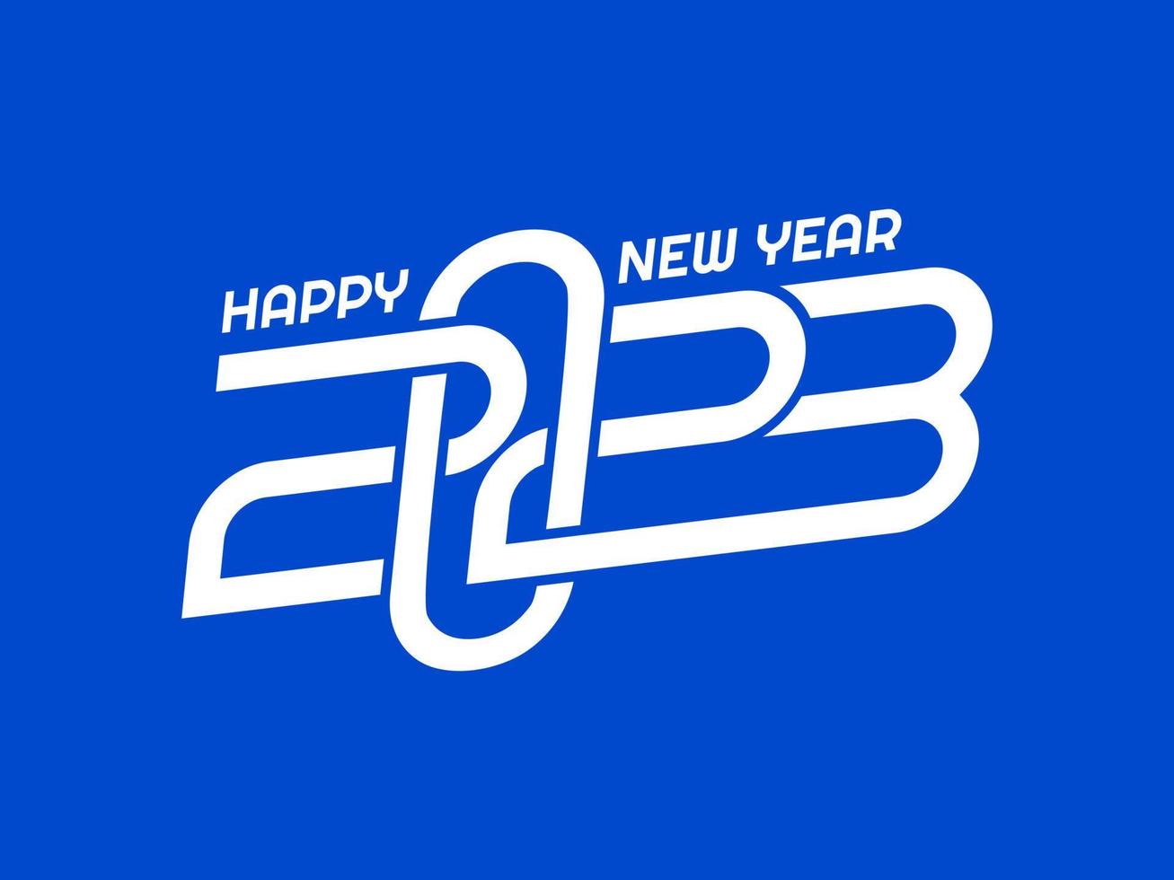 modern 2023 logo. gelukkig nieuw jaar opschrift vector