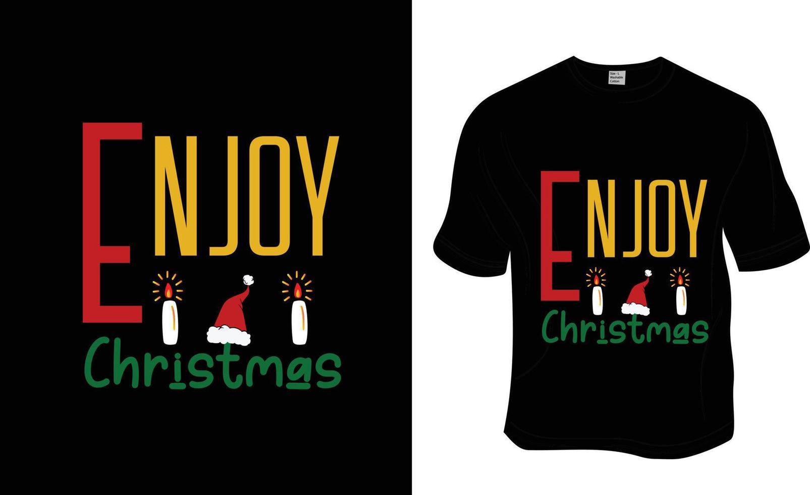 genieten de Kerstmis t-shirt ontwerp. klaar naar afdrukken voor kleding, poster, en illustratie. modern, gemakkelijk, belettering t-shirt vector