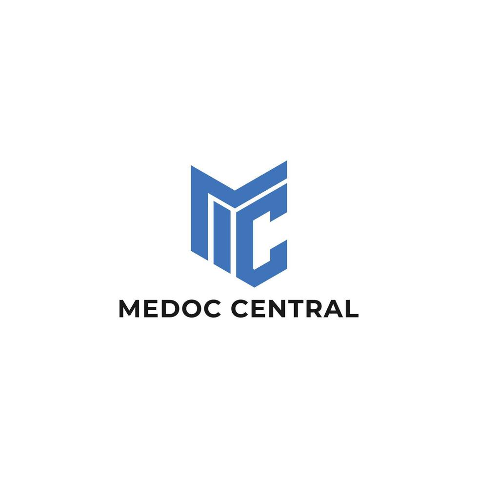 abstract eerste brief mc of cm logo in blauw kleur geïsoleerd in wit achtergrond toegepast voor document onderhoud aanbieder logo ook geschikt voor de merken of bedrijven hebben eerste naam cm of mc. vector