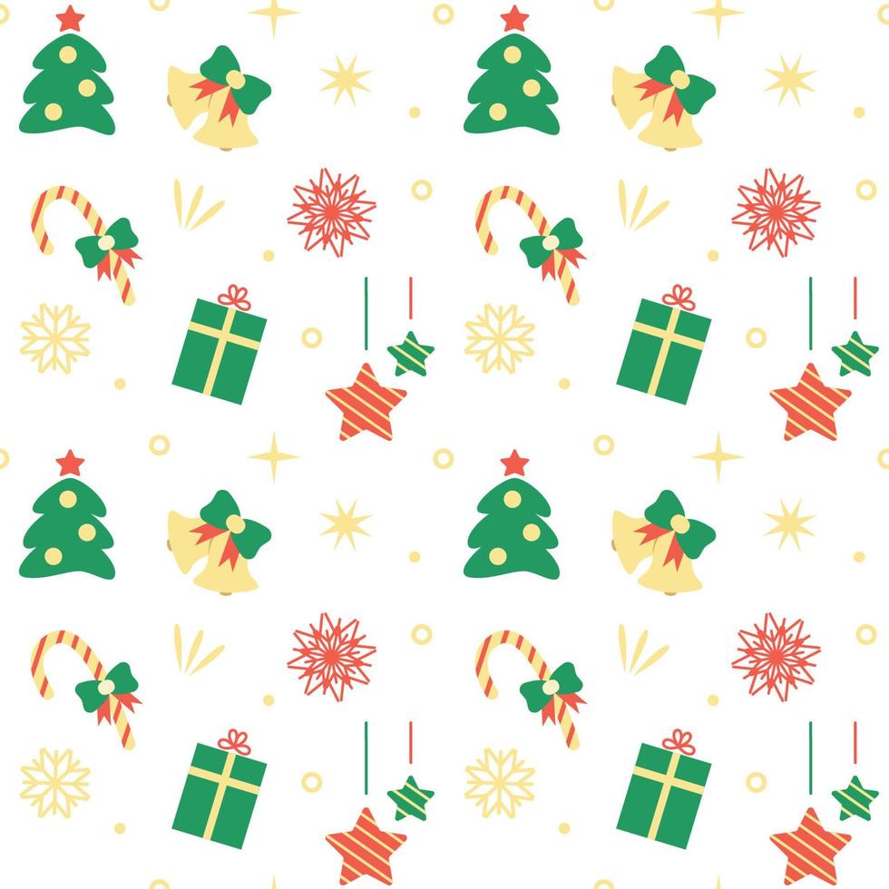 Kerstmis naadloos patroon Aan wit achtergrond. vector illustratie van nieuw jaar ornament. verpakking papier en textiel ontwerp.
