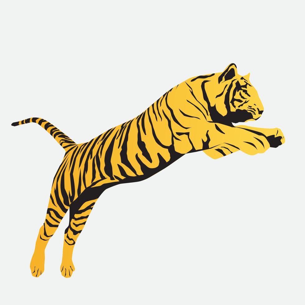 vector silhouet tijger springen Aan prooi