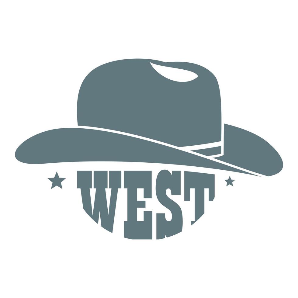 wild west cowboy hoed logo, gemakkelijk stijl vector