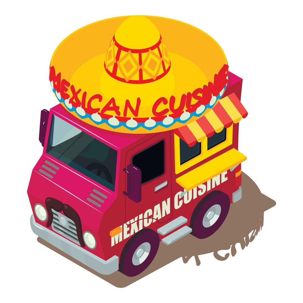 Mexicaans voedsel machine icoon, isometrische stijl vector