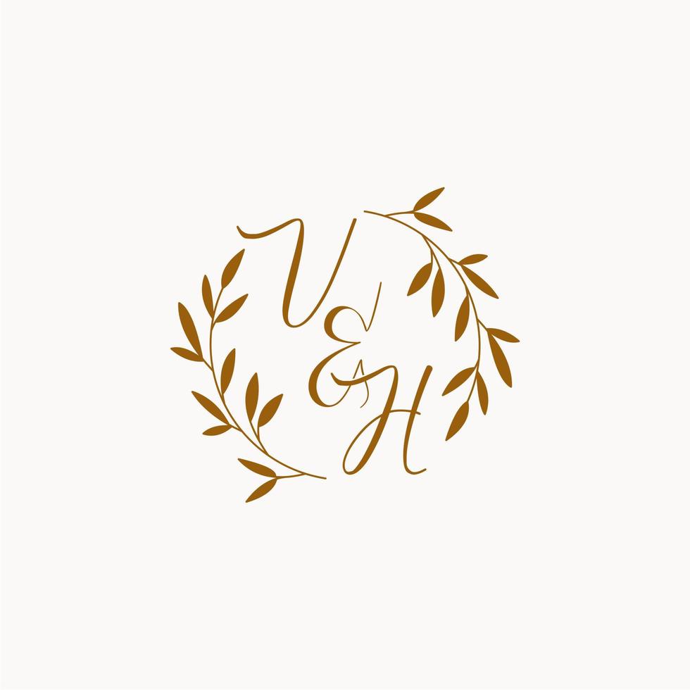 vh eerste bruiloft monogram logo vector